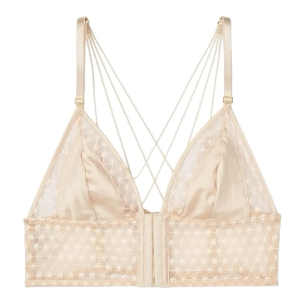 2019 Victoria’s Secret Luxe Lingerie Starburst Longline Triangle Bra Size Medium - Picture 2 of 7